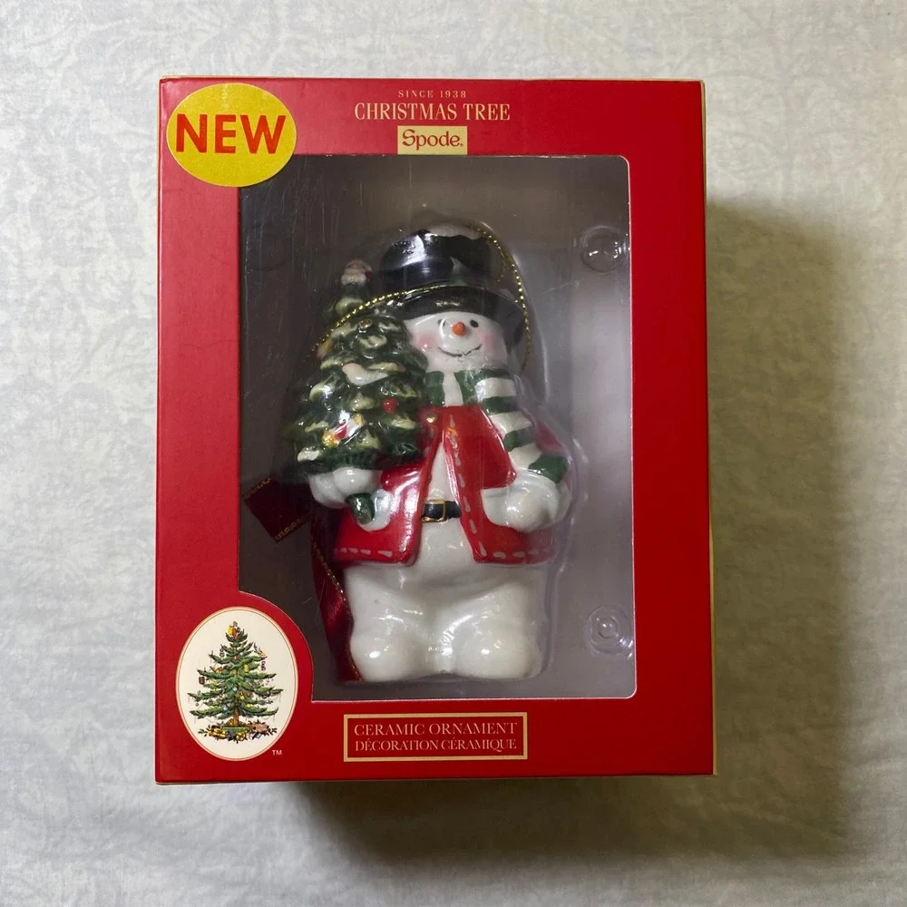 Spode Christmas Tree Snowman Ceramic Ornament XTFI8874 XC Boxed